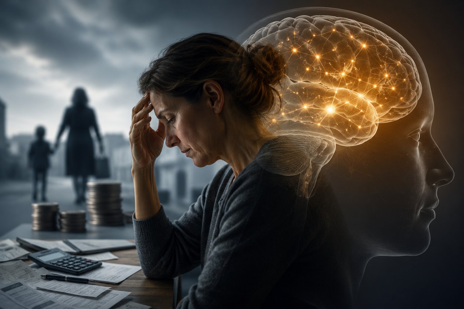 financial hardship accelerating brain aging shown through MRI scans of chronic stress effects